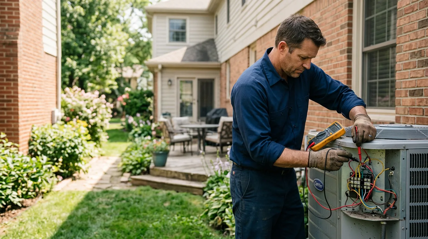 HVAC technician working near New Wilmington, PA